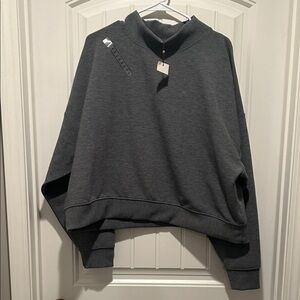 Calia NWT Gray Ribbed cropped Sweater XXL